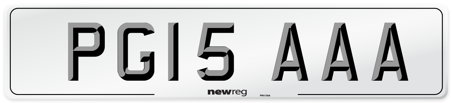 PG15 AAA Number Plate from New Reg